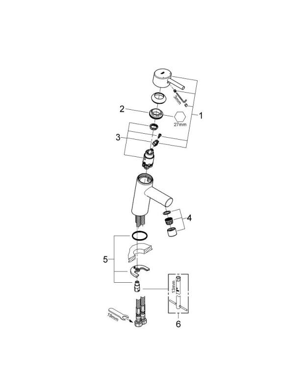 Grohe Concetto Tek Kumandalı Lavabo Bataryası
S-Boyut - 3224010E - 5