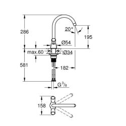 Grohe Costa Eviye Bataryası - 31072001 - 2