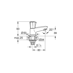 Grohe Costa L Lavabo Musluğu 1/2