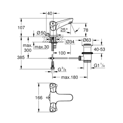 Grohe Costa L Tek Delikli Lavabo Bataryası - 21390001 - 2