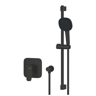 Grohe Cubeo Ankastre Duş Bataryası ve Sürgülü El Duşu Seti, Mat Siyah - 1053352430 - 3