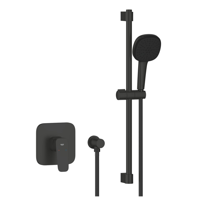 Grohe Cubeo Ankastre Duş Bataryası ve Sürgülü El Duşu Seti, Mat Siyah - 1053352430 - 2