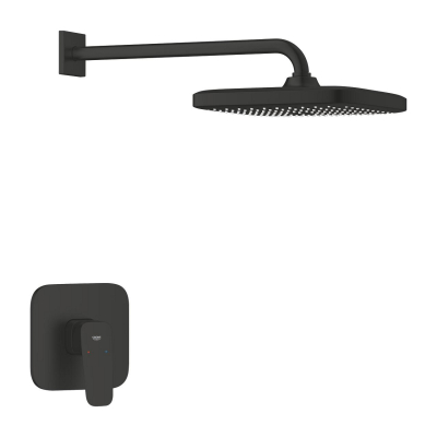 Grohe Cubeo Ankastre Duş Bataryası ve Tepe Duşu Seti, Mat Siyah - 1053342430 - 1