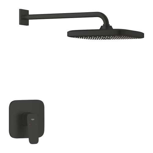 Grohe Cubeo Ankastre Duş Bataryası ve Tepe Duşu Seti, Mat Siyah - 1053342430 - 1