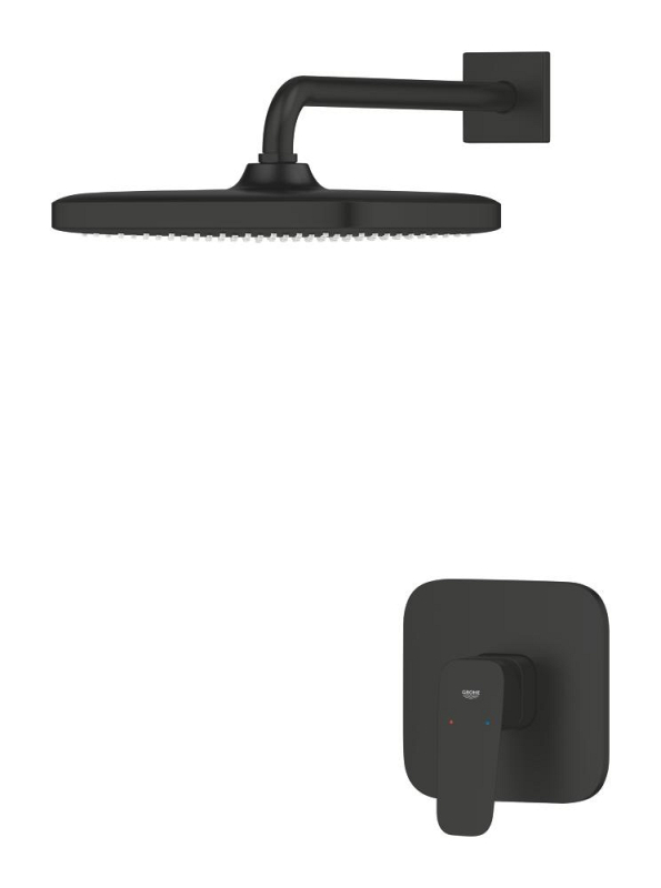 Grohe Cubeo Ankastre Duş Bataryası ve Tepe Duşu Seti, Mat Siyah - 1053342430 - 3