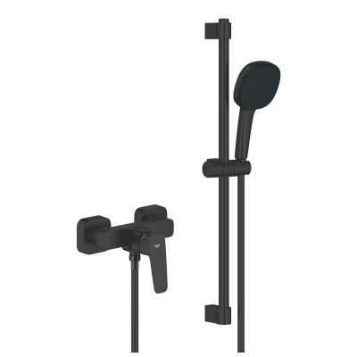 Grohe Cubeo Duş Bataryası ve Sürgülü El Duşu Seti, Mat Siyah - 1018252430 - 1