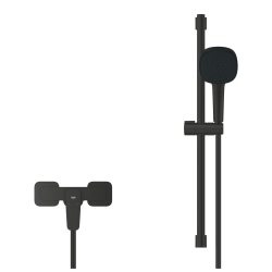 Grohe Cubeo Duş Bataryası ve Sürgülü El Duşu Seti, Mat Siyah - 1018252430 - 2