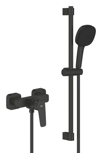 Grohe Cubeo Duş Bataryası ve Sürgülü El Duşu Seti, Mat Siyah - 1018252430 - 1