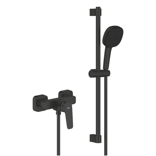 Grohe Cubeo Duş Bataryası ve Sürgülü El Duşu Seti, Mat Siyah - 1018252430 - 2