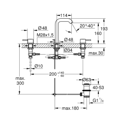 Grohe Essence 3 Delikli Lavabo Bataryası 1/2