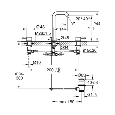 Grohe Essence 3 Delikli Lavabo Bataryası
L-Boyut - 20299001 - 2