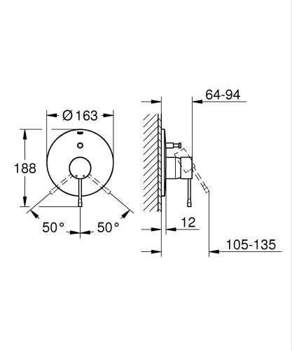 Grohe Essence Ankastre Banyo/Duş Bataryası - 19285DA1 - 3