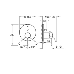 Grohe Essence Ankastre Banyo/Duş Bataryası - 24058001 - 2