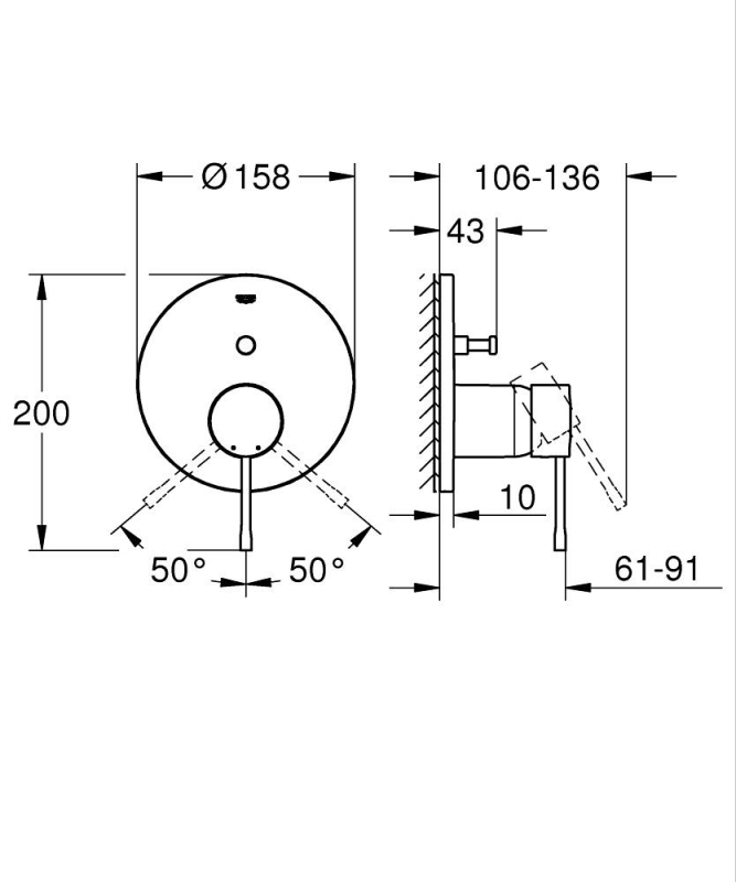 Grohe Essence Ankastre Banyo/Duş Bataryası - 24058Gl1 - 5