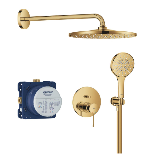 Grohe Essence Ankastre Banyo/Duş Bataryası, Tepe ve El Duşu Seti, Altın -25287GL0 - 2
