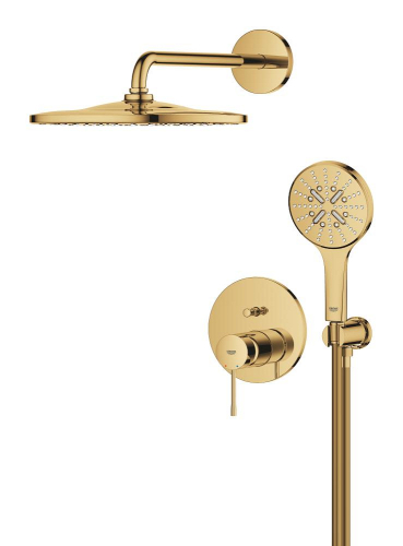 Grohe Essence Ankastre Banyo/Duş Bataryası, Tepe ve El Duşu Seti, Altın -25287GL0 - 3
