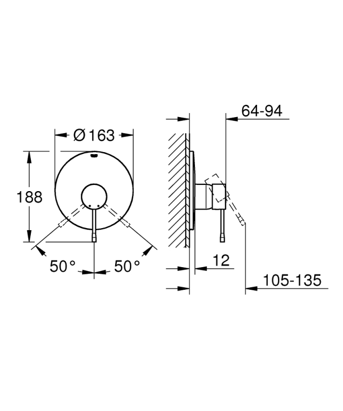 Grohe Essence Ankastre Duş Bataryası - 19286DL1 - 3
