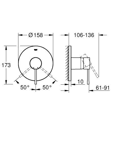 Grohe Essence Ankastre Duş Bataryası - 24057001 - 4