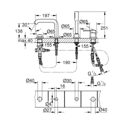 Grohe Essence Dört Delikli Küvet Bataryası - 19578001 - 2