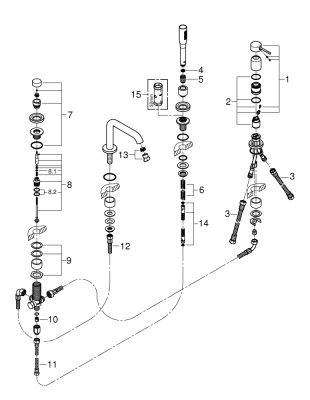 Grohe Essence Dört Delikli Küvet Bataryası - 25251GN1 - 2