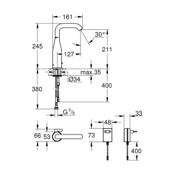 Grohe Essence E Fotoselli Lavabo Bataryası, 1/2