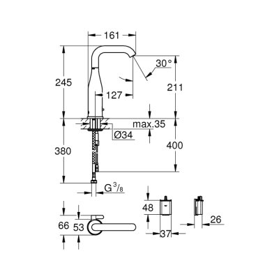 Grohe Essence E Fotoselli Lavabo Bataryası, 1/2