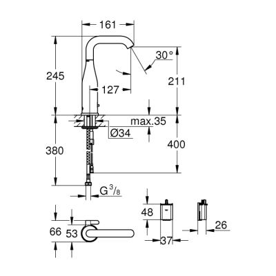 Grohe Essence E Fotoselli Lavabo Bataryası, 1/2