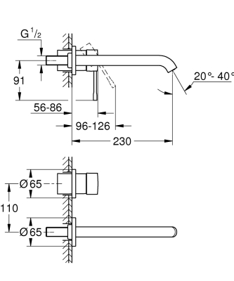 Grohe Essence İki Delikli Lavabo Bataryası L-Boyut - 29193A01 - 4