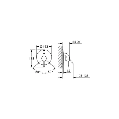 Grohe Essence New Ankastre Banyo/Duş Bataryası, Fırçalı Altın (Sıva Üstü Grubu) - 2