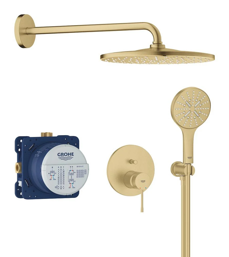Grohe Essence New Ankastre banyo/duş bataryası Seti Fırçalı Altın - 2