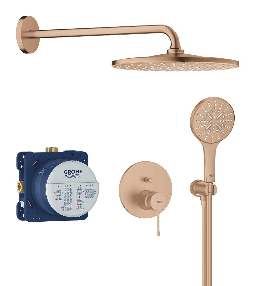 Grohe Essence New Ankastre banyo/duş bataryası Seti Fırçalı Bronz - 1