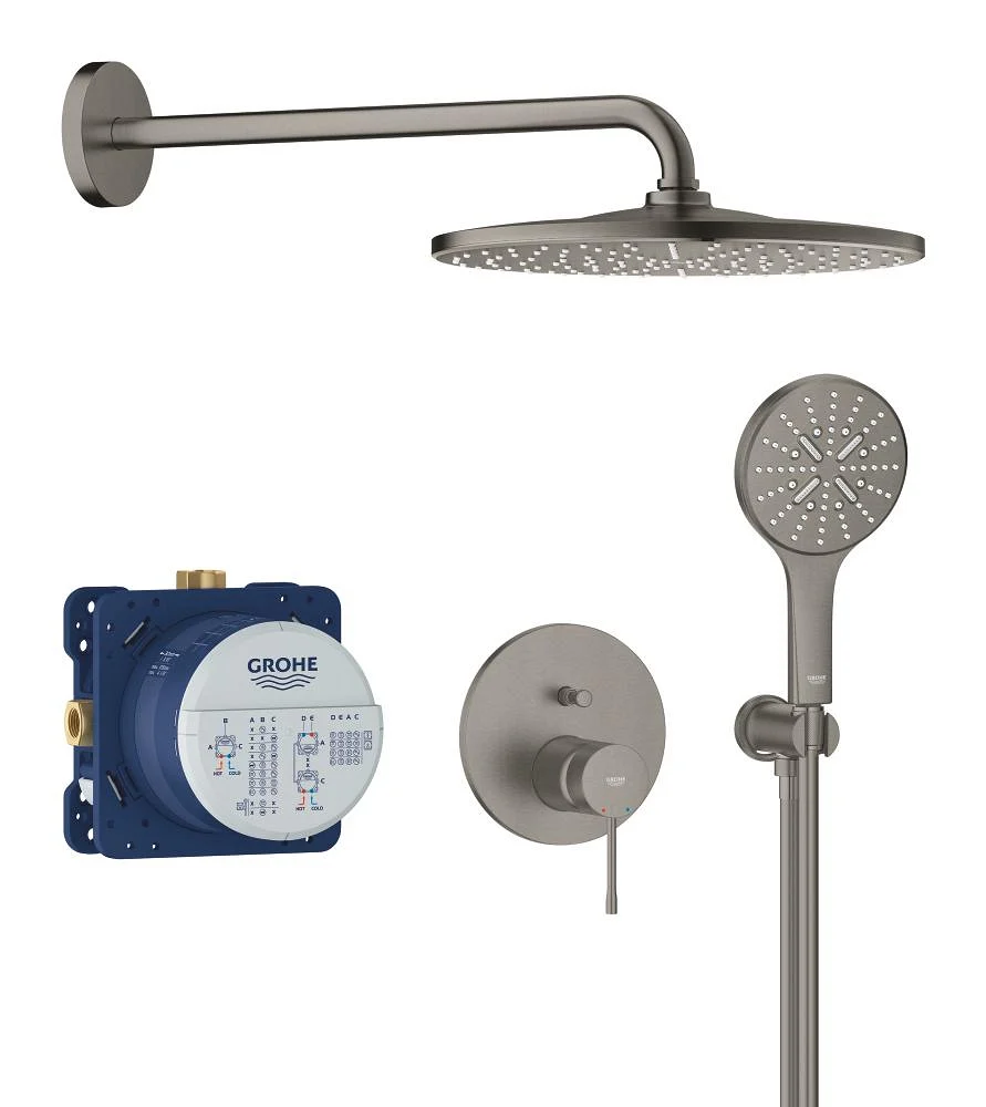 Grohe Essence New Ankastre banyo/duş bataryası Seti Fırçalı Grafit - 1