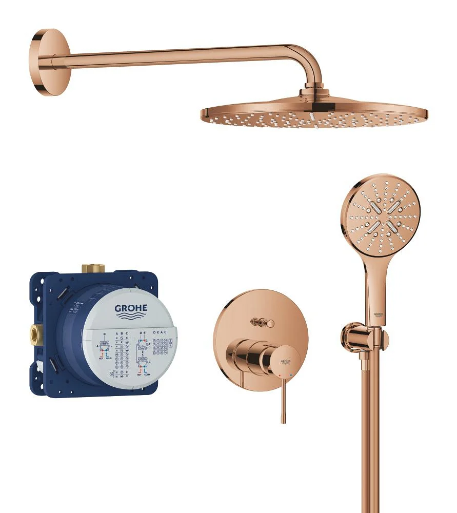 Grohe Essence New Ankastre banyo/duş bataryası Seti Parlak Bronz - 1
