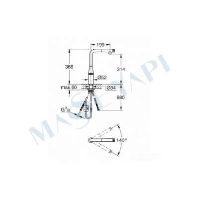 Grohe Essence Smartcontrol Eviye Bataryası (31928Kf0) - 5