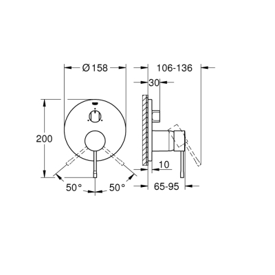 Grohe Essence Tek Kumandalı 3 Yönlü Banyo Bataryası - 24092001 - 2