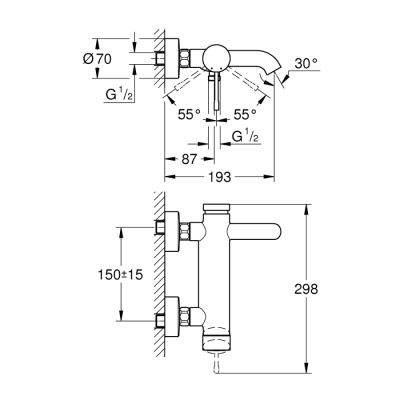 Grohe Essence Tek Kumandalı Banyo Bataryası - 25250DA1 - 2