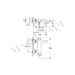 Grohe Essence Tek Kumandalı Banyo Bataryası - 25250KF1 - 4