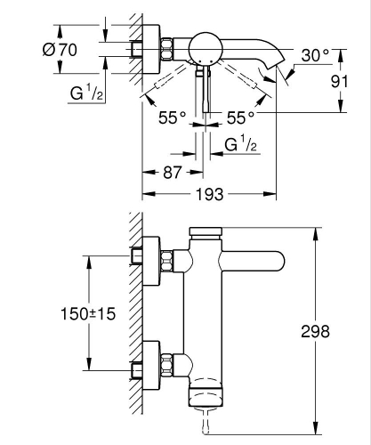Grohe Essence Tek Kumandalı Banyo Bataryası - 33624Da1 - 3