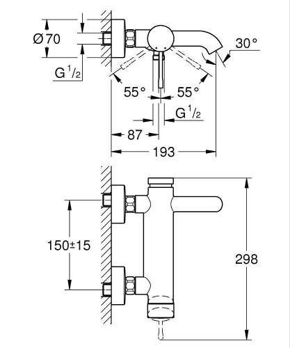 Grohe Essence Tek Kumandalı Banyo Bataryası - 33624Dl1 - 3