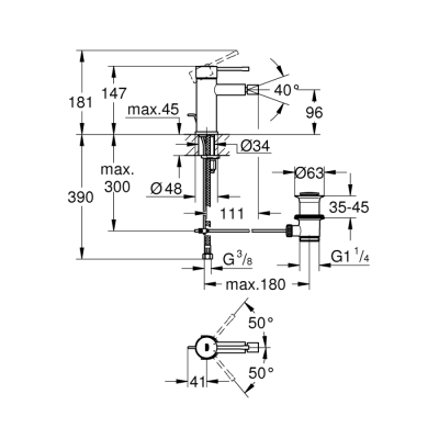 Grohe Essence Tek Kumandalı Bide Bataryası
S-Boyut - 32935001 - 2