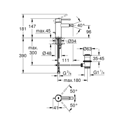 Grohe Essence Tek Kumandalı Bide Bataryası
S-Boyut - 32935A01 - 2