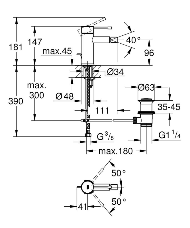 Grohe Essence Tek Kumandalı Bide Bataryası
S-Boyut - 32935Da1 - 4