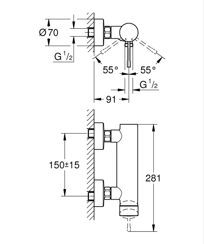 Grohe Essence Tek Kumandalı Duş Bataryası - 33636001 - 3