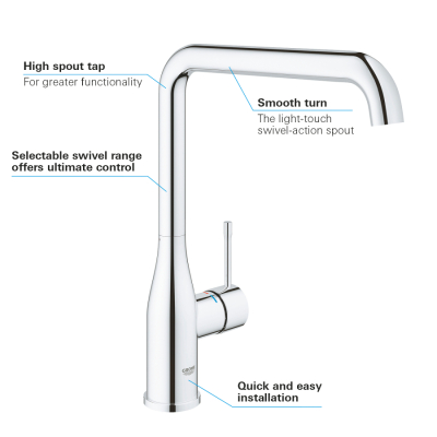 Grohe Essence Tek Kumandalı Eviye Bataryası - 30269000 - 3