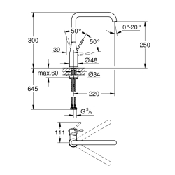 Grohe Essence Tek Kumandalı Eviye Bataryası - 30269Al0 - 2