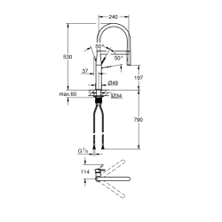 Grohe Essence Tek Kumandalı Eviye Bataryası - 30294A00 - 2