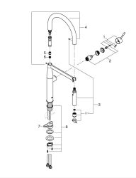 Grohe Essence Tek Kumandalı Eviye Bataryası - 30503000 - 2