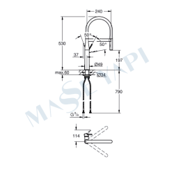 Grohe Essence Tek Kumandalı Eviye Bataryası - 30503KF0 - 9