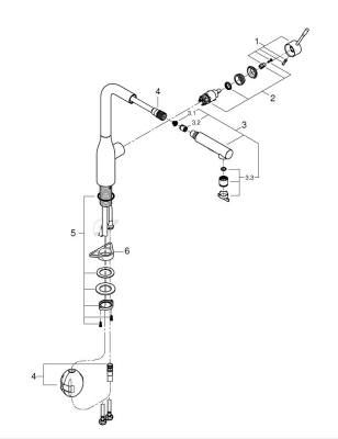 Grohe Essence Tek Kumandalı Eviye Bataryası - 30504A00 - 2