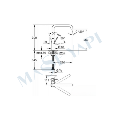 Grohe Essence Tek Kumandalı Eviye Bataryası - 30505KF0 - 9